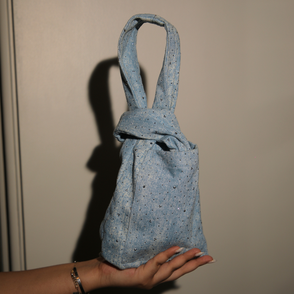 Rhinestone Japanese Knot bag