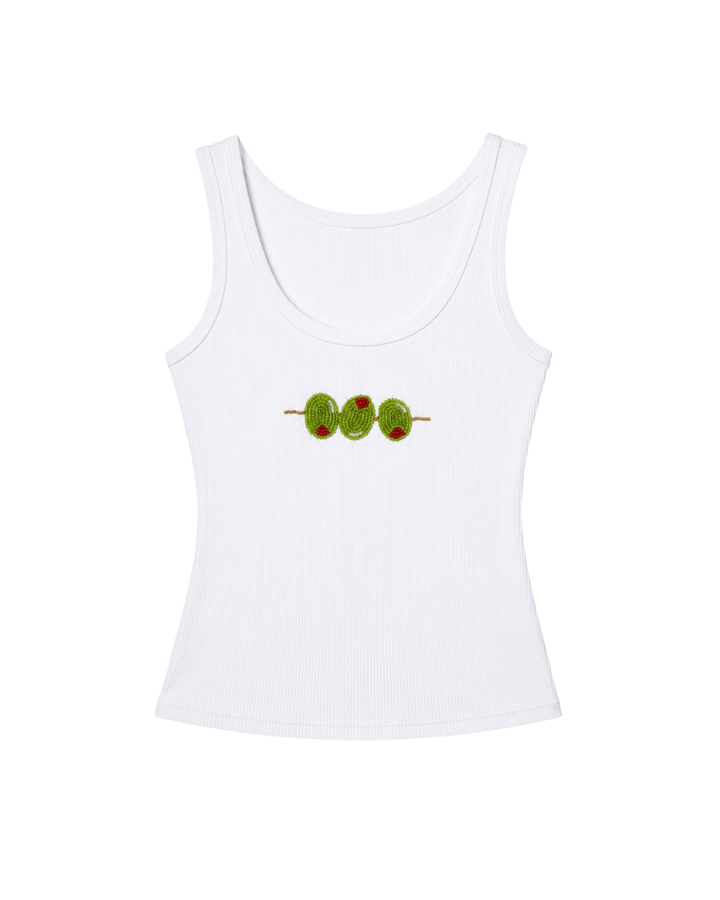 Olive Beaded Tank Top
