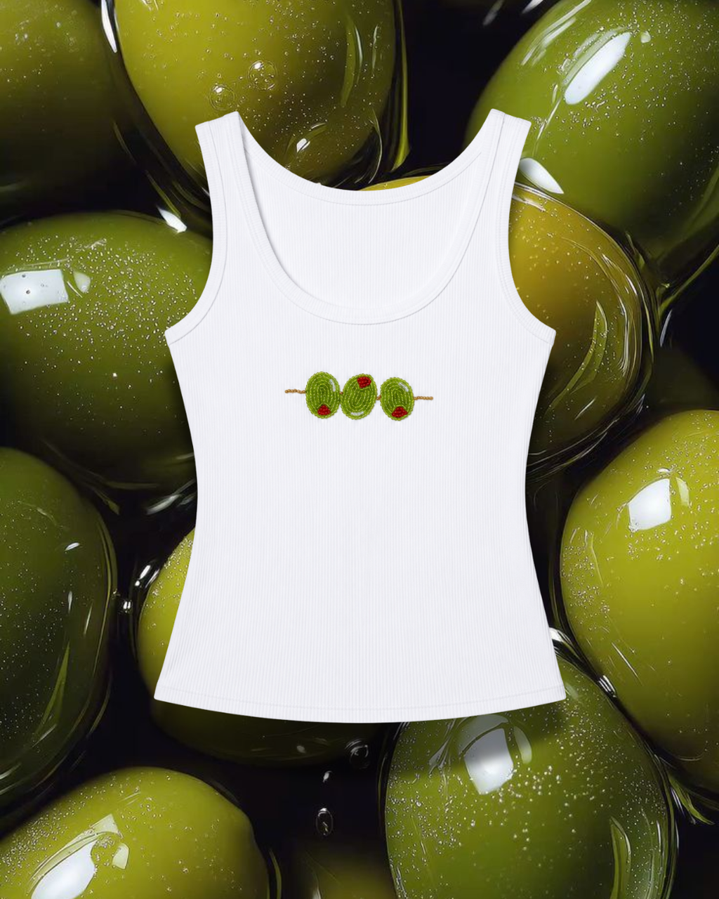 Olive Beaded Tank Top