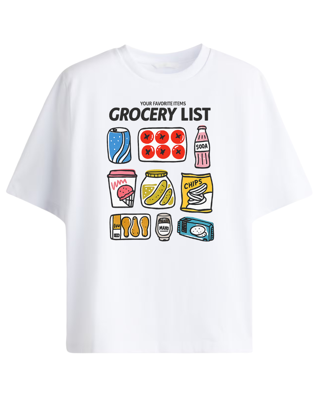 Grocery List Oversized Tee
