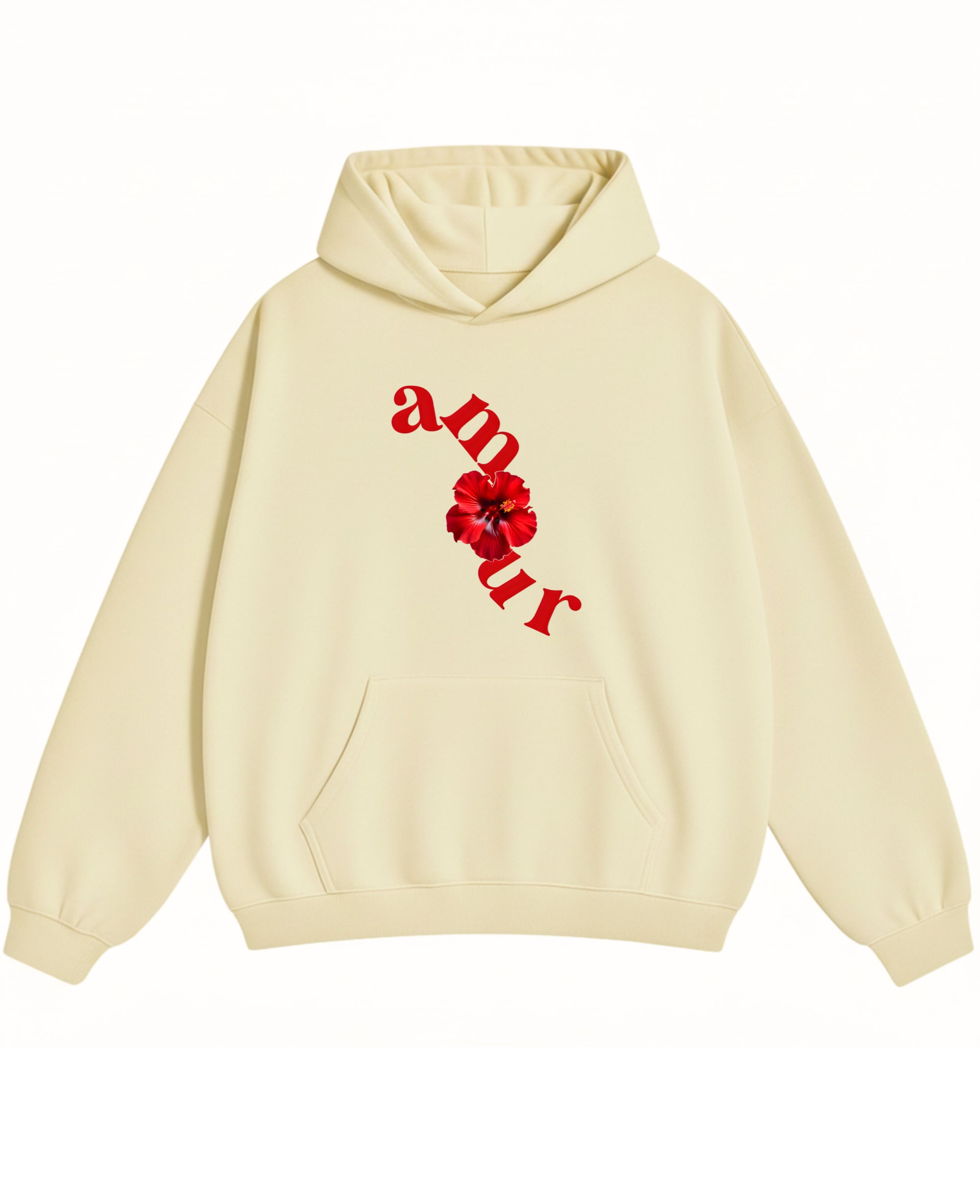 Cream Oversized Hoodie Front Design
