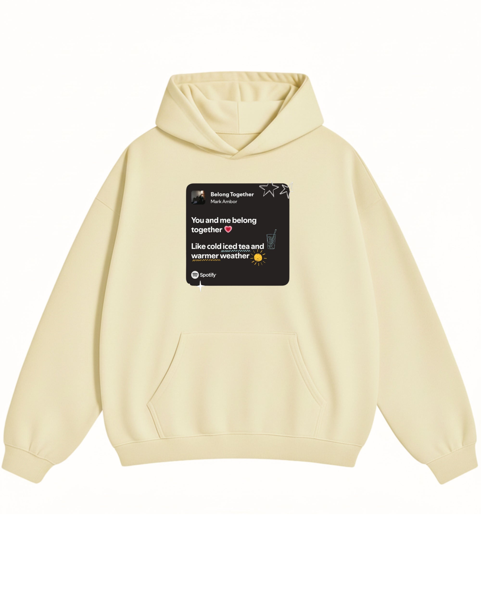 Cream Oversized Hoodie Front Design