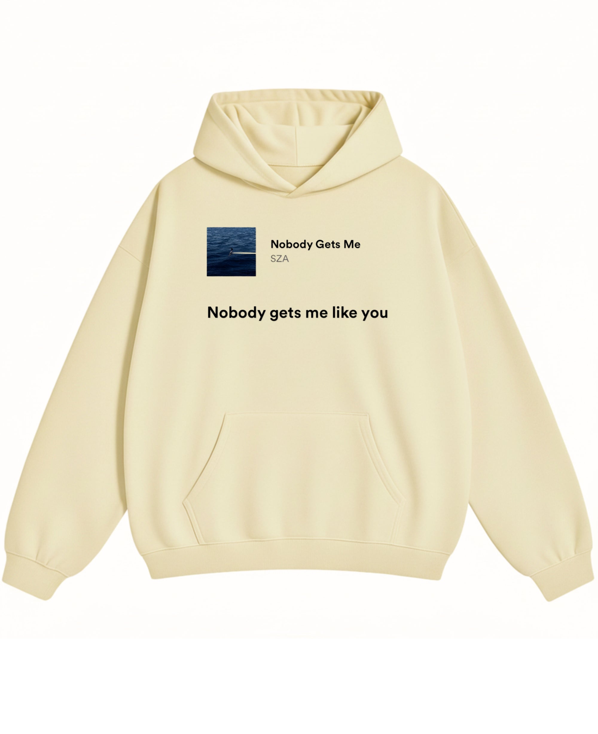 Cream Oversized Hoodie Front Design