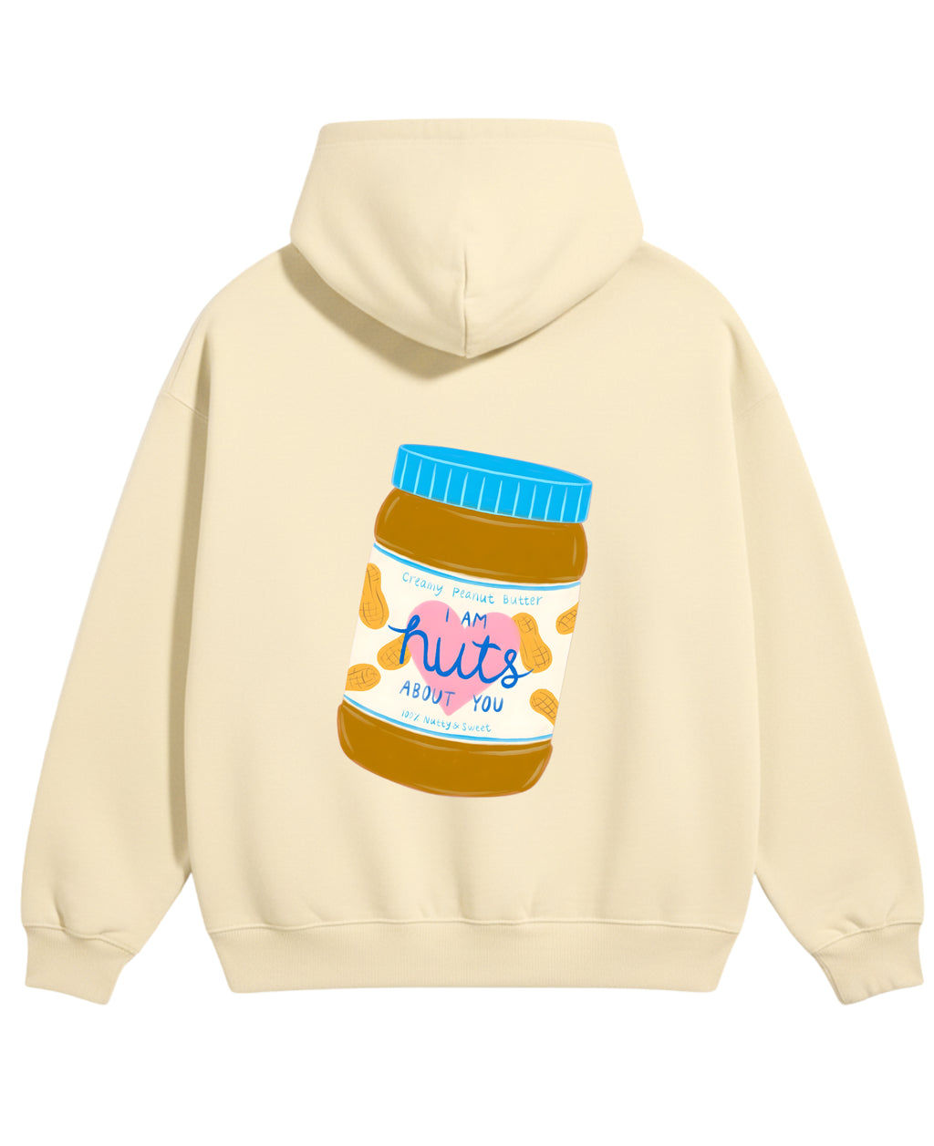 Cream Oversized Hoodie Back Design