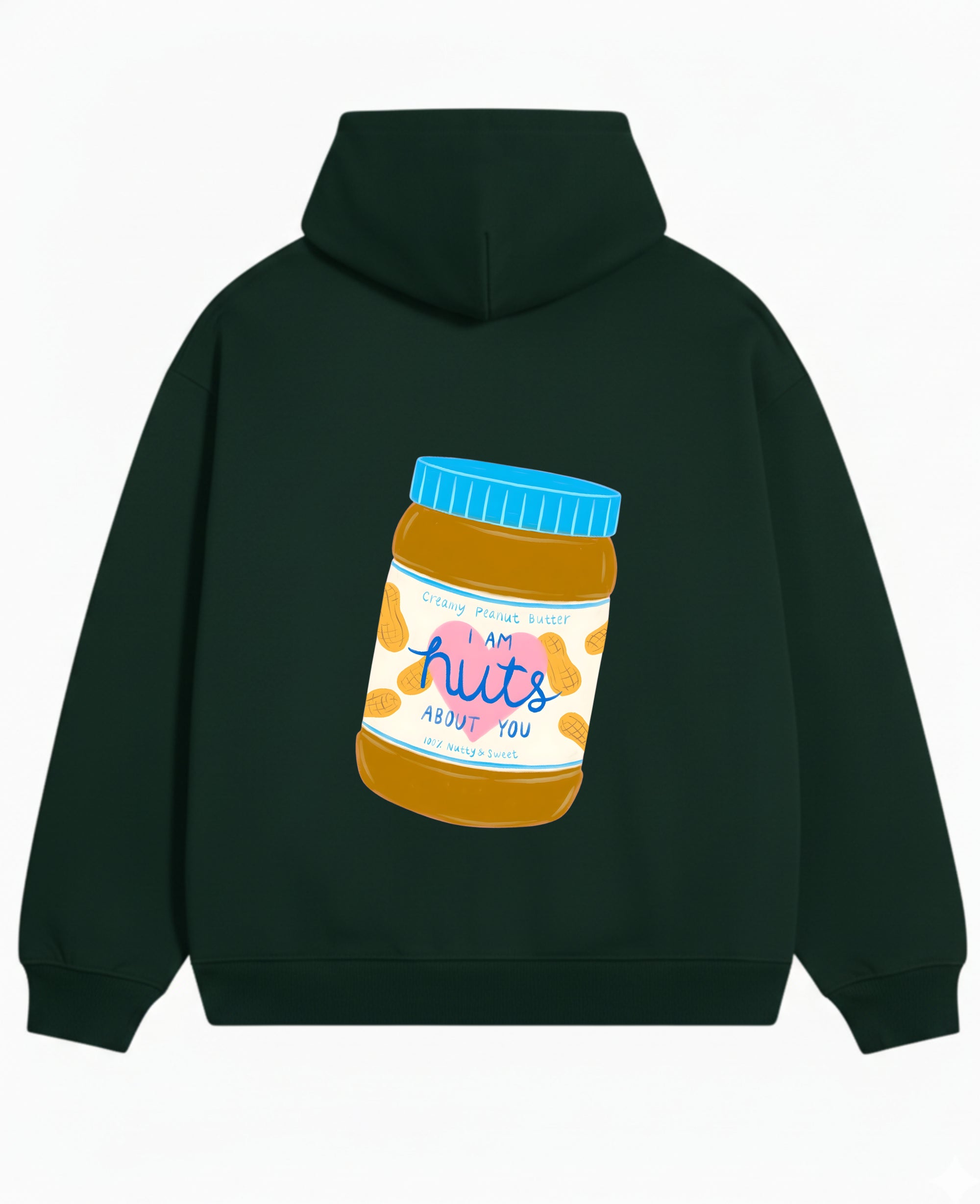 Bottle Green Oversized Hoodie Back Design