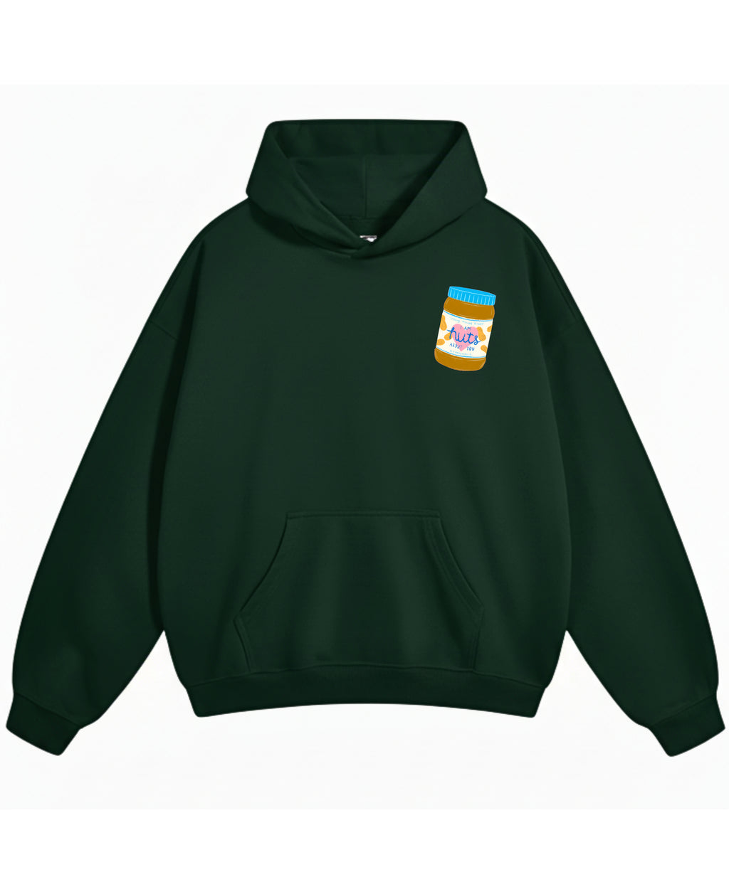 Bottle Green Oversized Hoodie Front Design