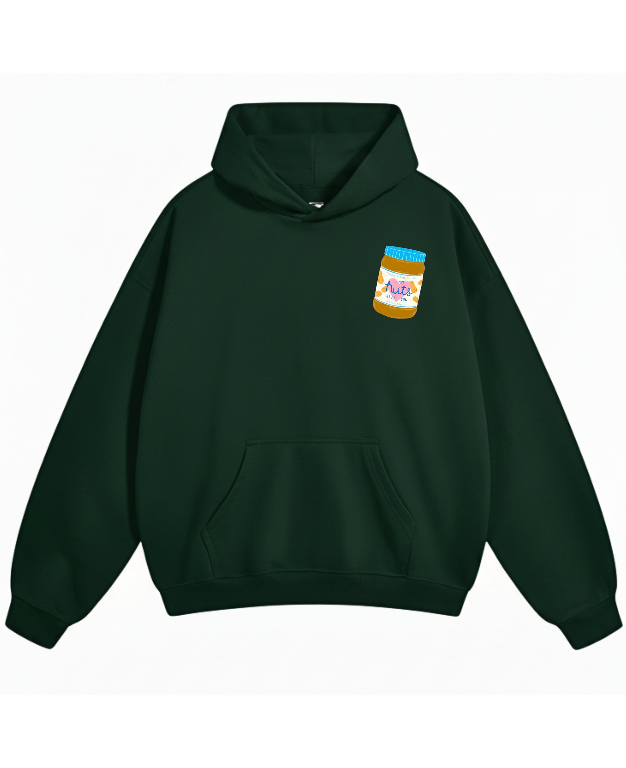 Bottle Green Oversized Hoodie Front Design