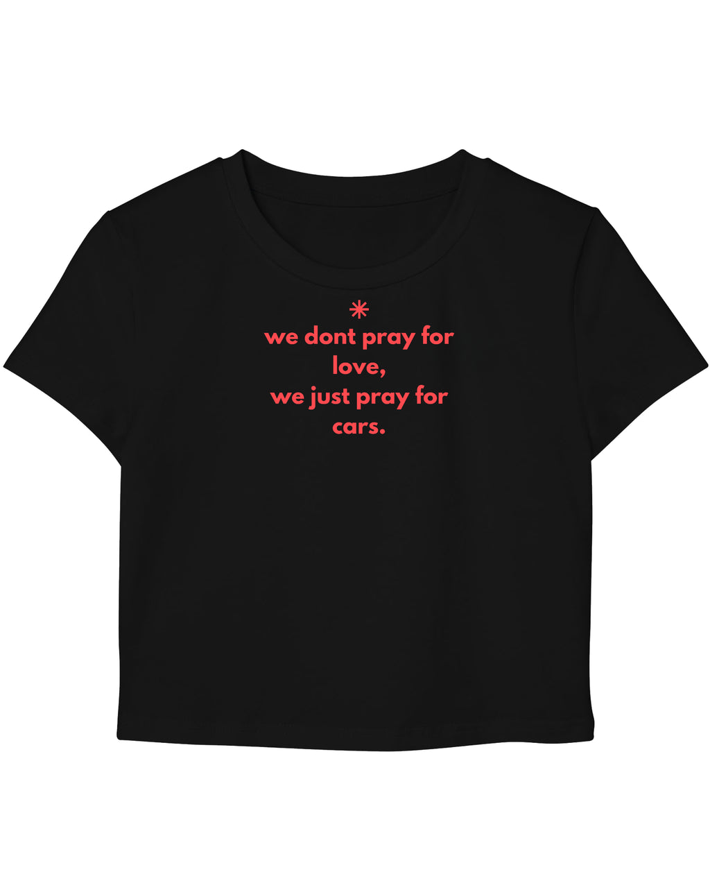 Black Baby Tee Front Design